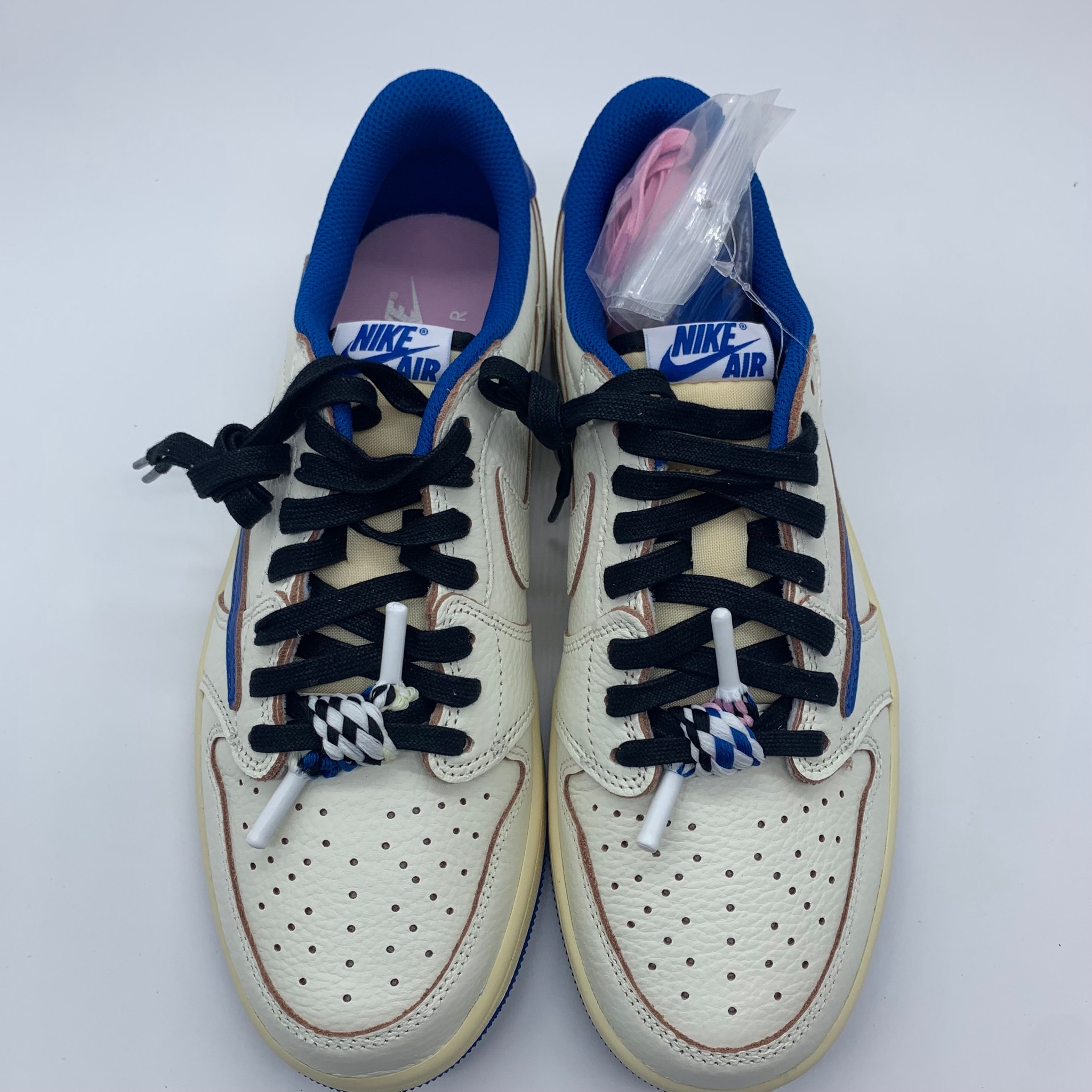 Travis Scott × fragment design × Nike Air Jordan 1 Low OG "Sail/Military Blue"