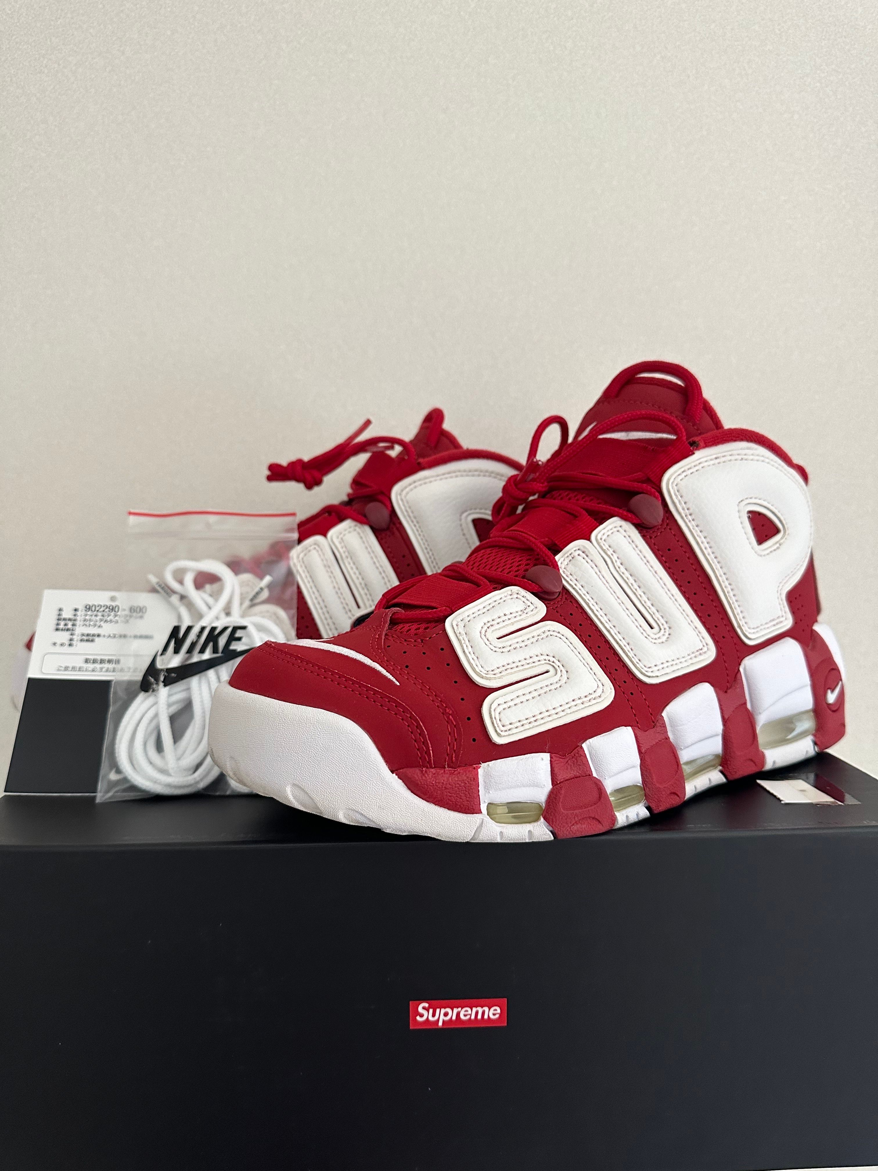 Supreme × Nike Air More Uptempo "White/Red"