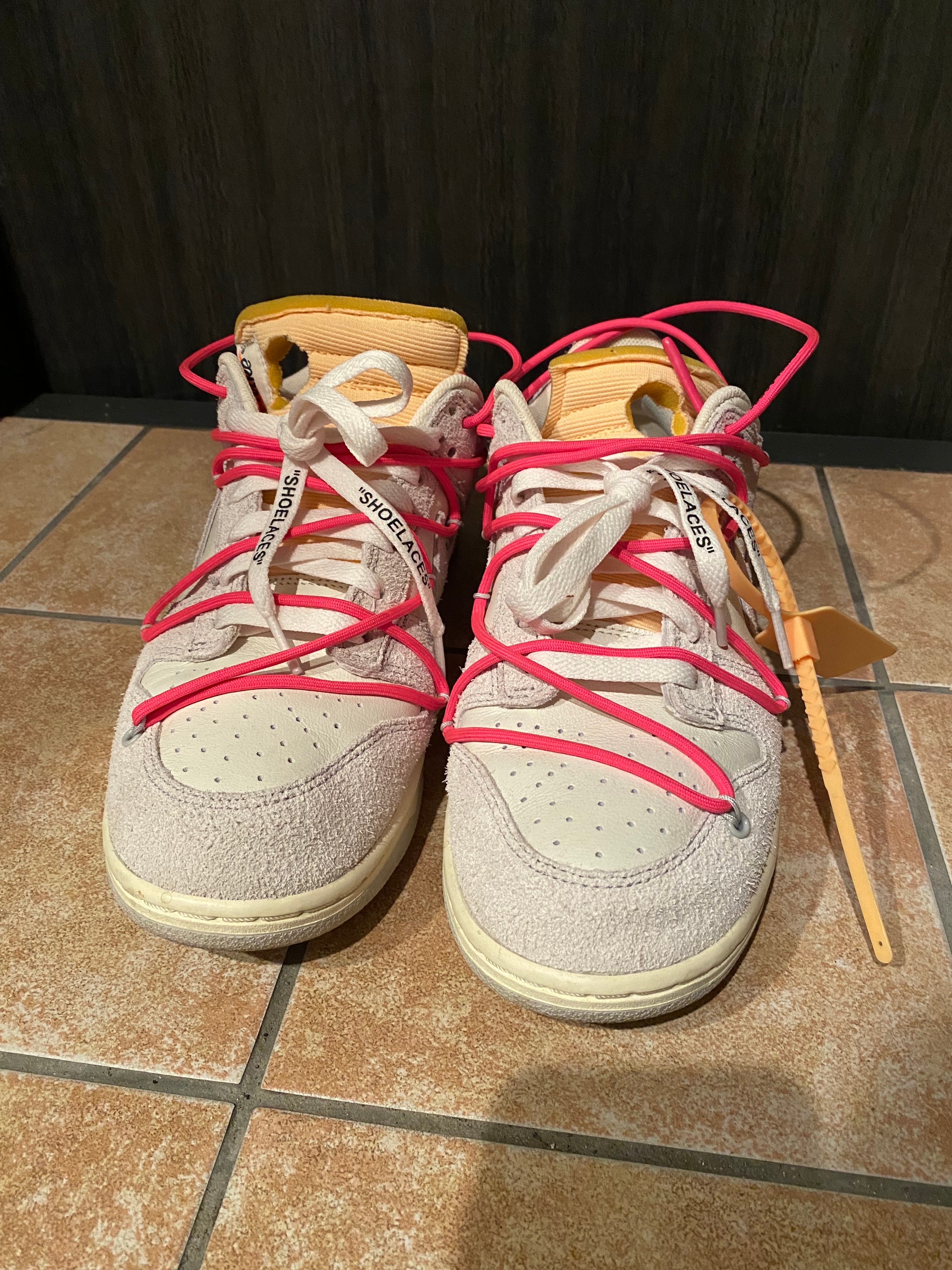 Off-White × Nike Dunk Low "Sail/Neutral Gray/Hyper Pink"