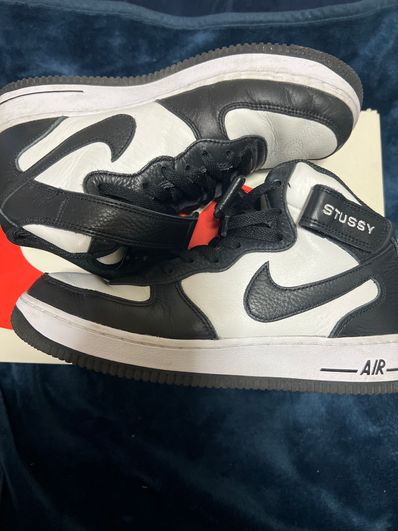 Stussy × Nike Air Force 1 Mid "Black and Light Bone"