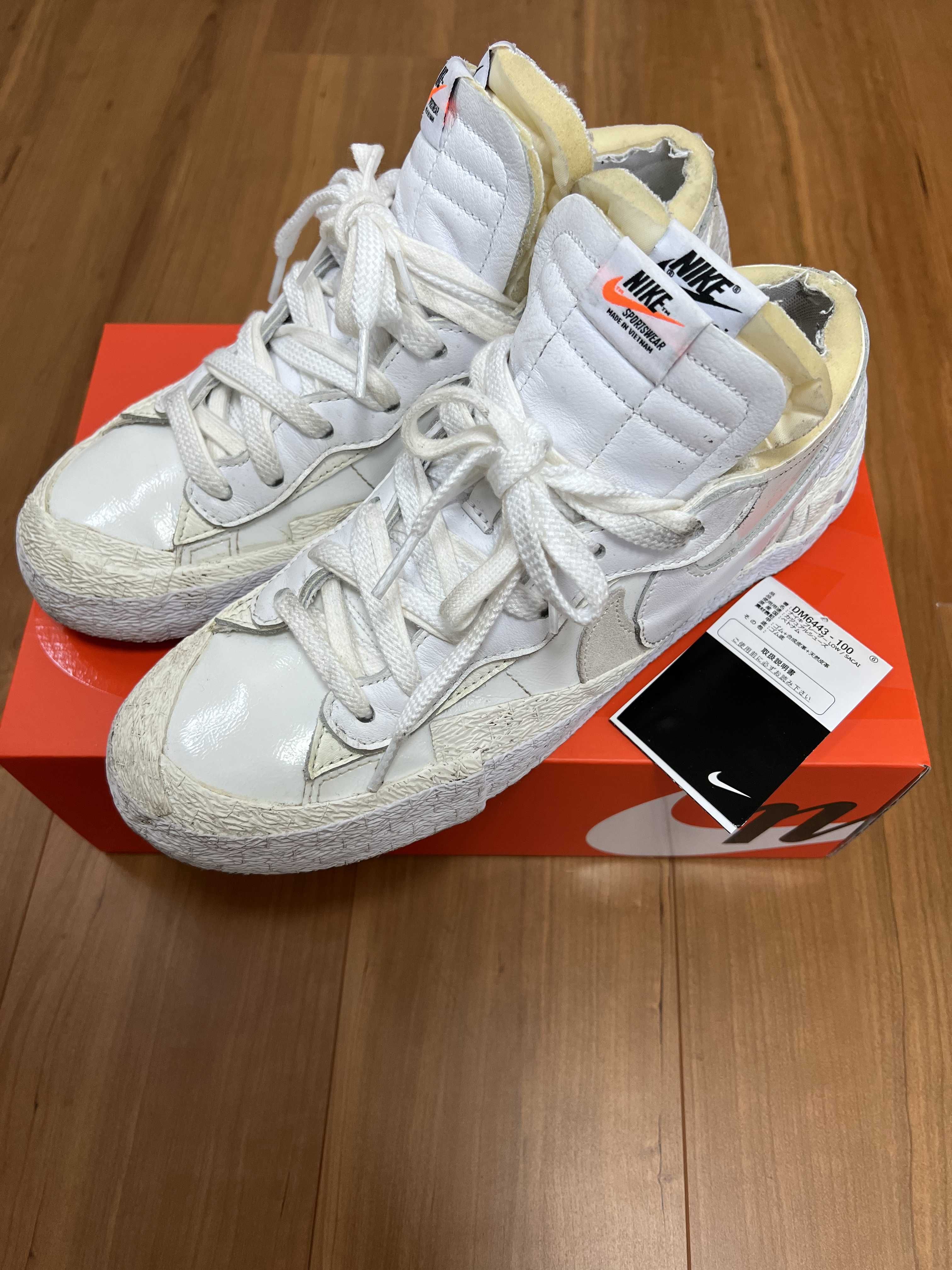 sacai × Nike Blazer Low "White Patent Leather"