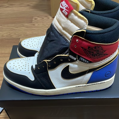 fragment design × UNION × Nike Air Jordan 1 High OG "Black/Varsity Red"