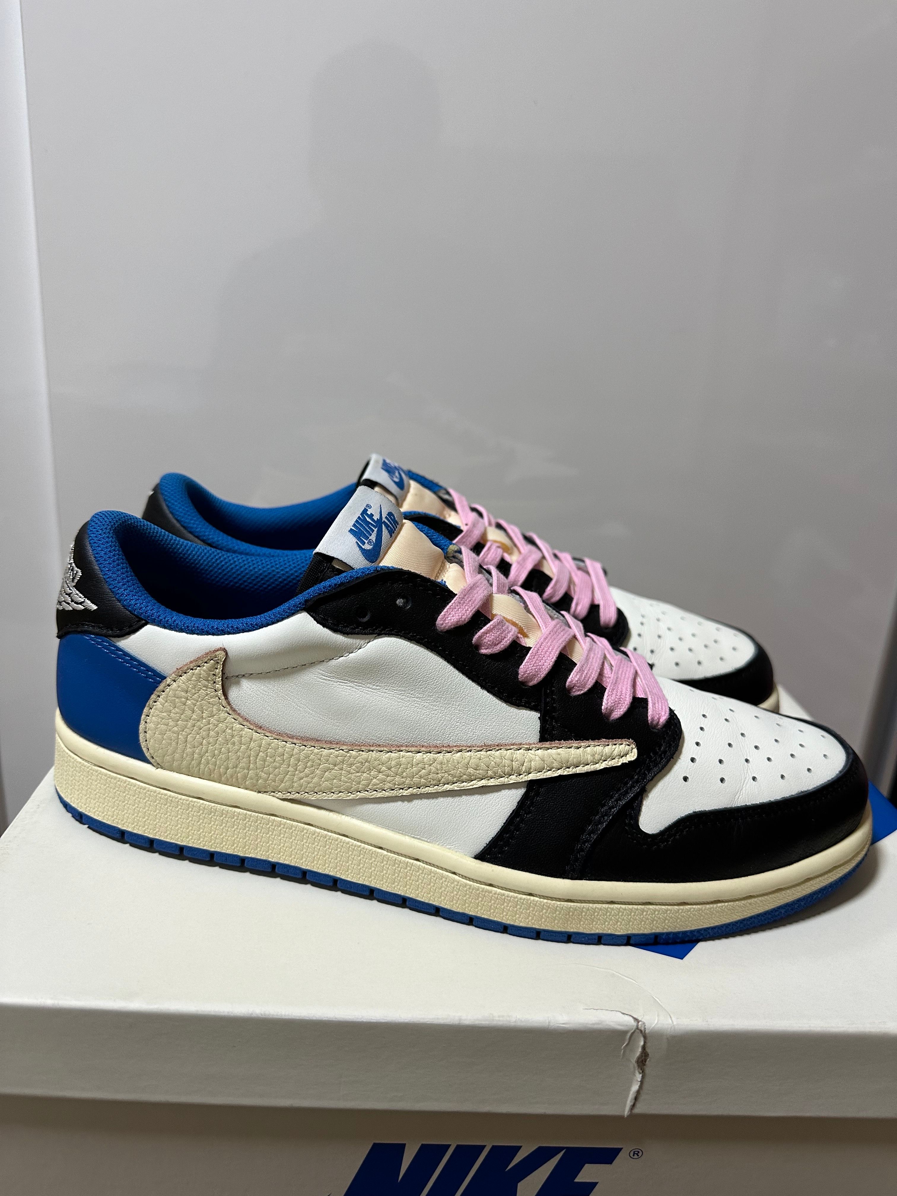 Travis Scott × fragment design × Nike Air Jordan 1 Low OG SP "Military Blue"