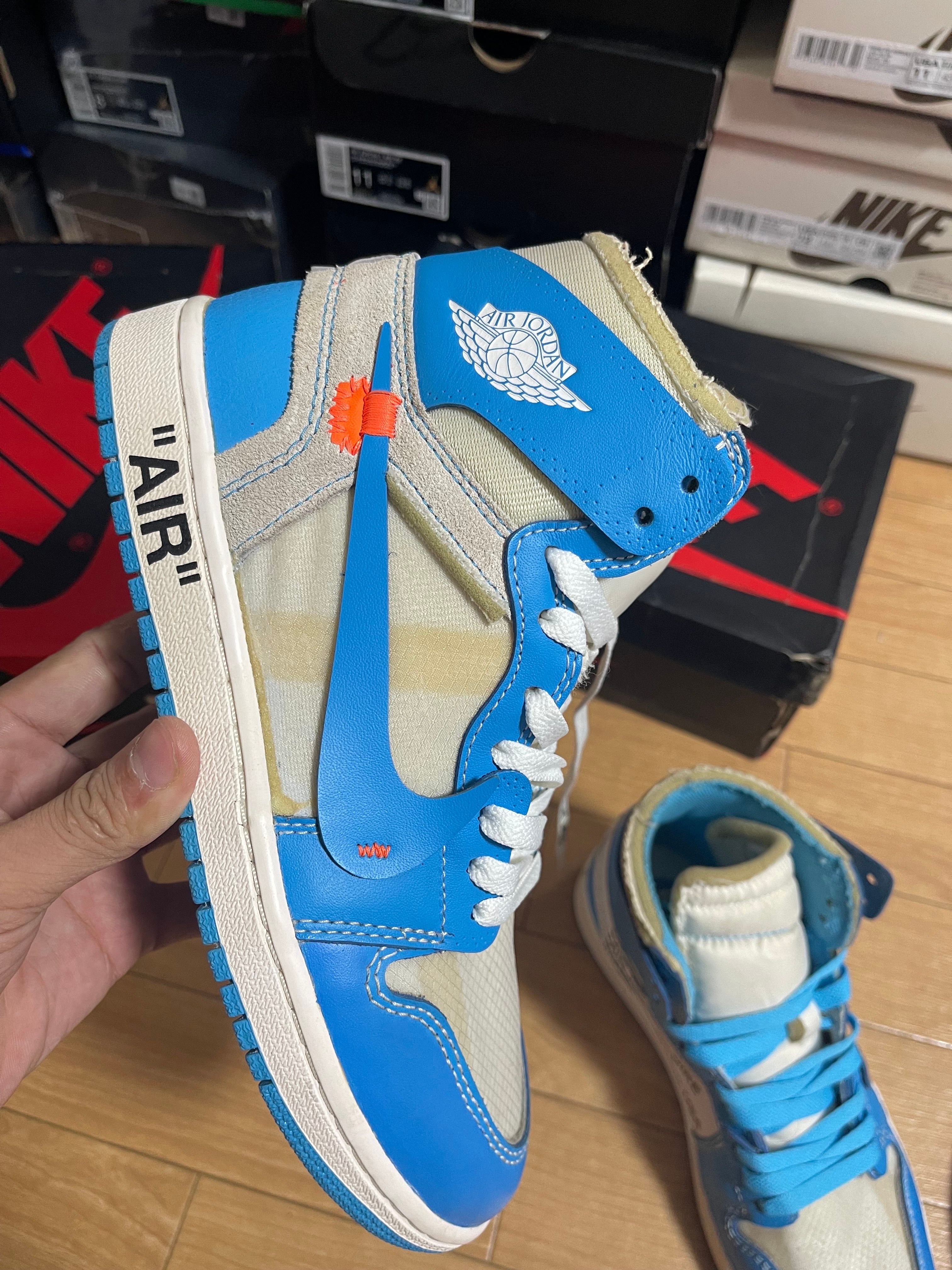 Off-White × Nike Air Jordan 1 High UNC "White/Dark Powder Blue"