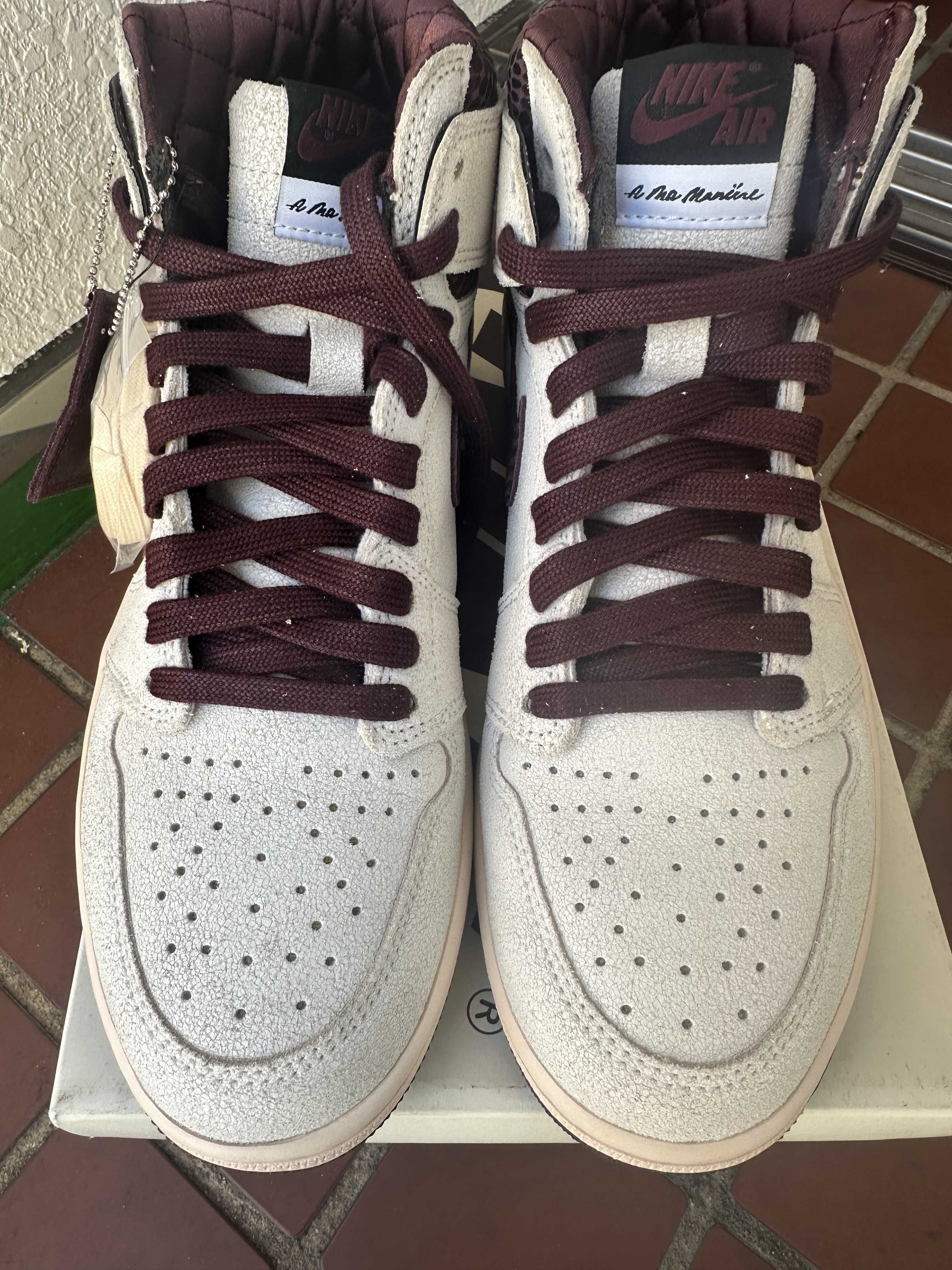 A Ma Maniere × Nike Air Jordan 1 Retro High OG "Sail and Burgundy"
