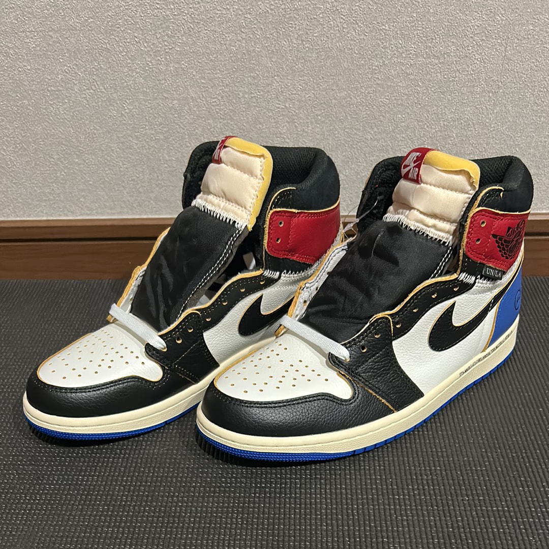 fragment design × UNION × Nike Air Jordan 1 High OG "Black/Varsity Red"