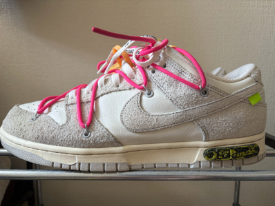 Off-White × Nike Dunk Low "Sail/Neutral Gray/Hyper Pink"