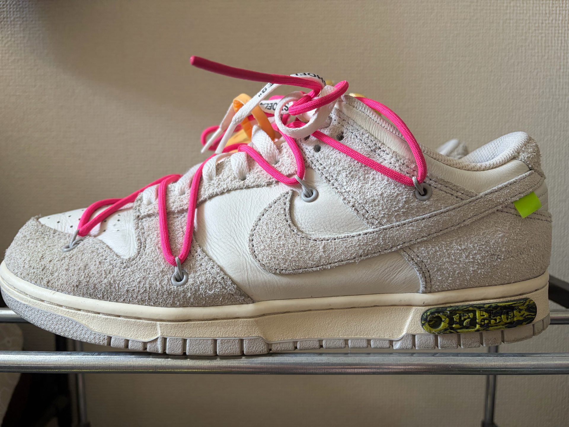 Off-White × Nike Dunk Low "Sail/Neutral Gray/Hyper Pink"