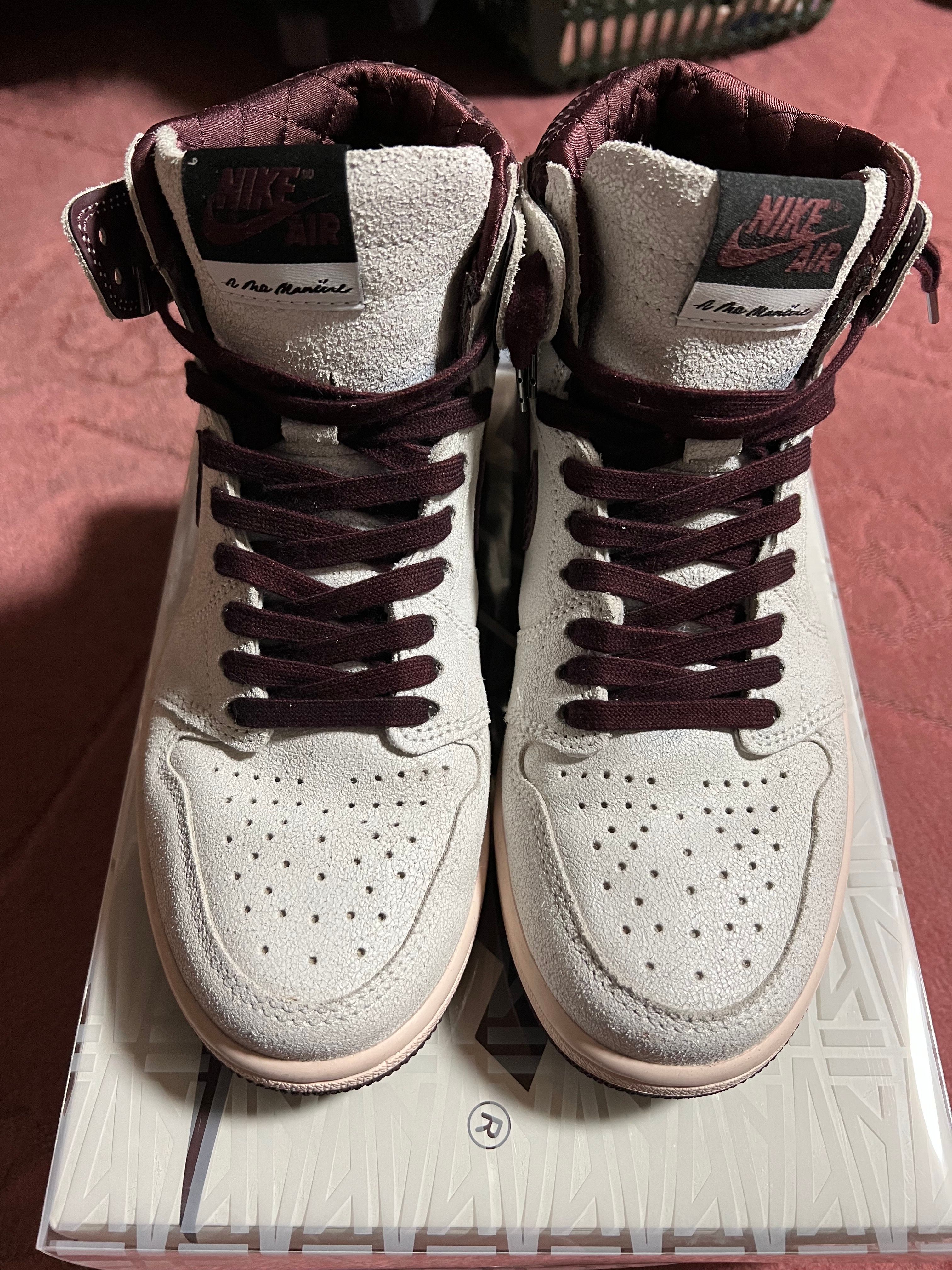 A Ma Maniere × Nike Air Jordan 1 Retro High OG "Sail and Burgundy"