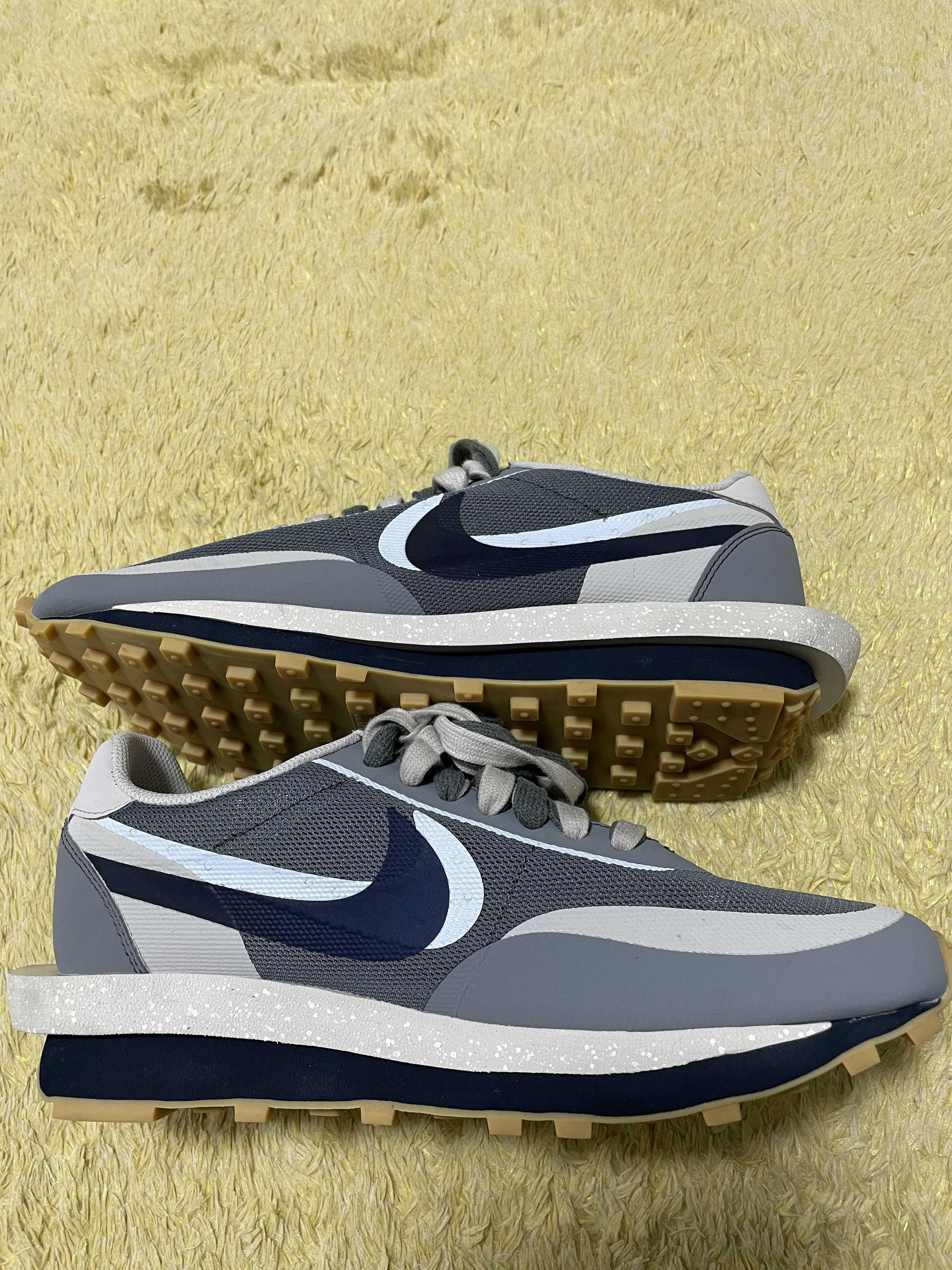 CLOT × Sacai × Nike LD Waffle "Grey Obsidian/Cool Grey"