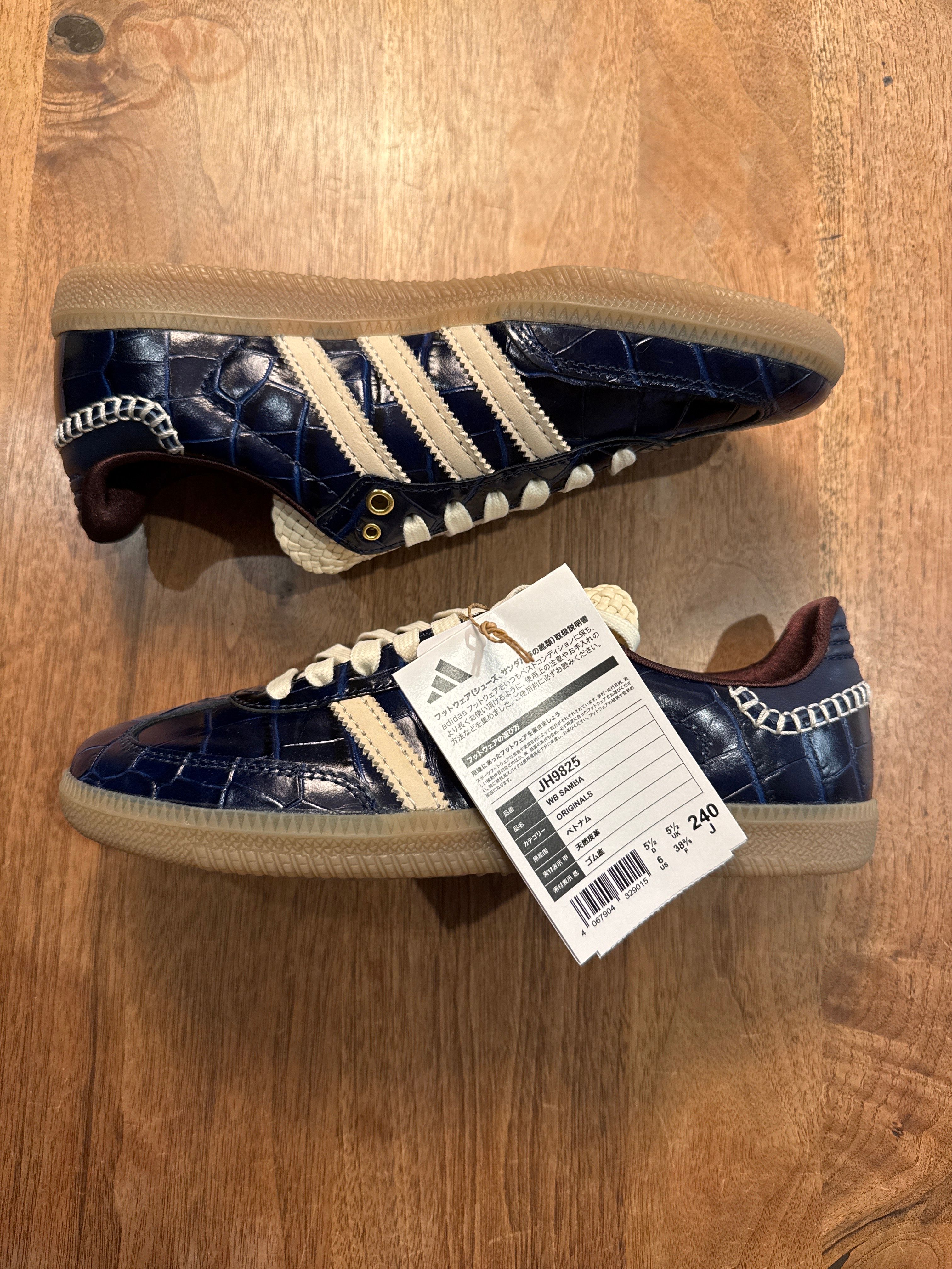 Wales Bonner × adidas Samba "Collegiate Navy/Wonder White/Night Red"