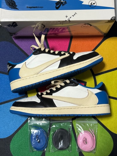 Travis Scott × fragment design × Nike Air Jordan 1 Low OG SP "Military Blue"