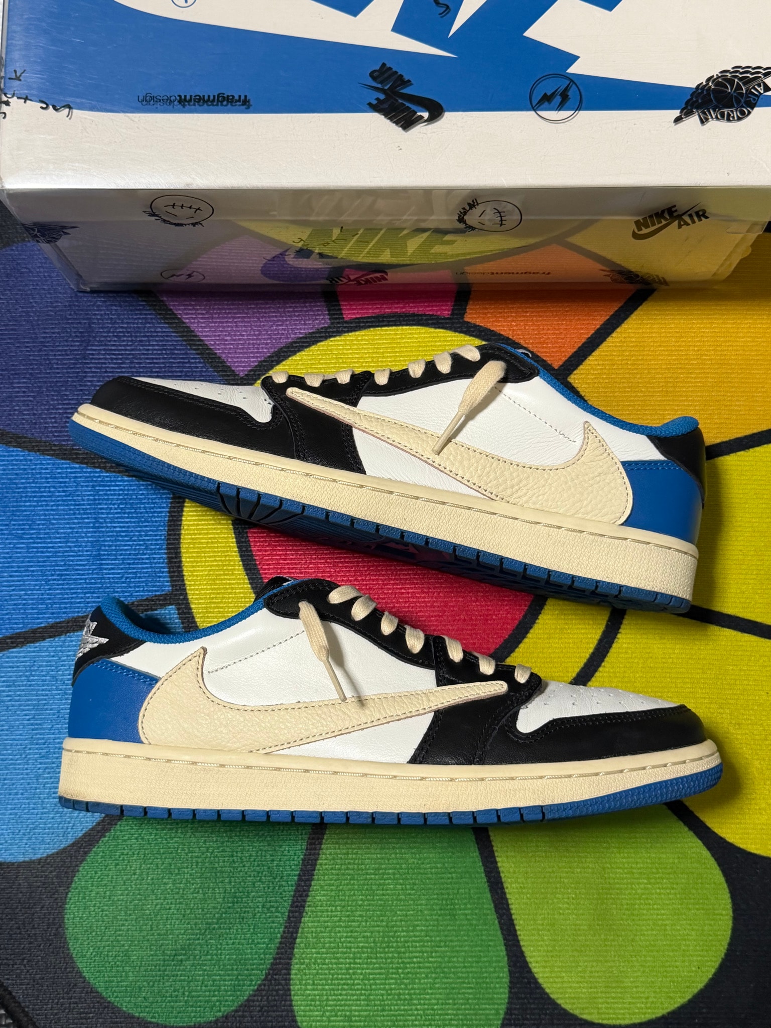 Travis Scott × fragment design × Nike Air Jordan 1 Low OG SP "Military Blue"