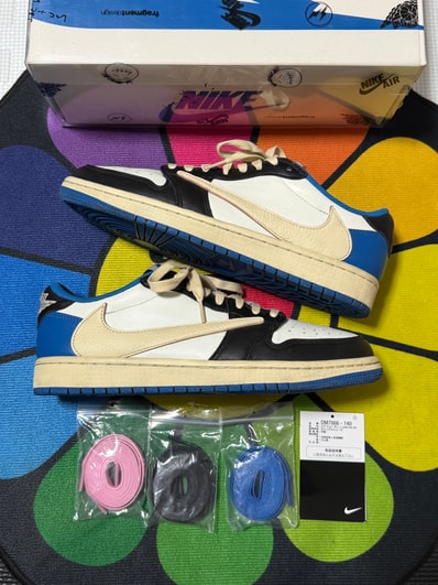 Travis Scott × fragment design × Nike Air Jordan 1 Low OG SP "Military Blue"