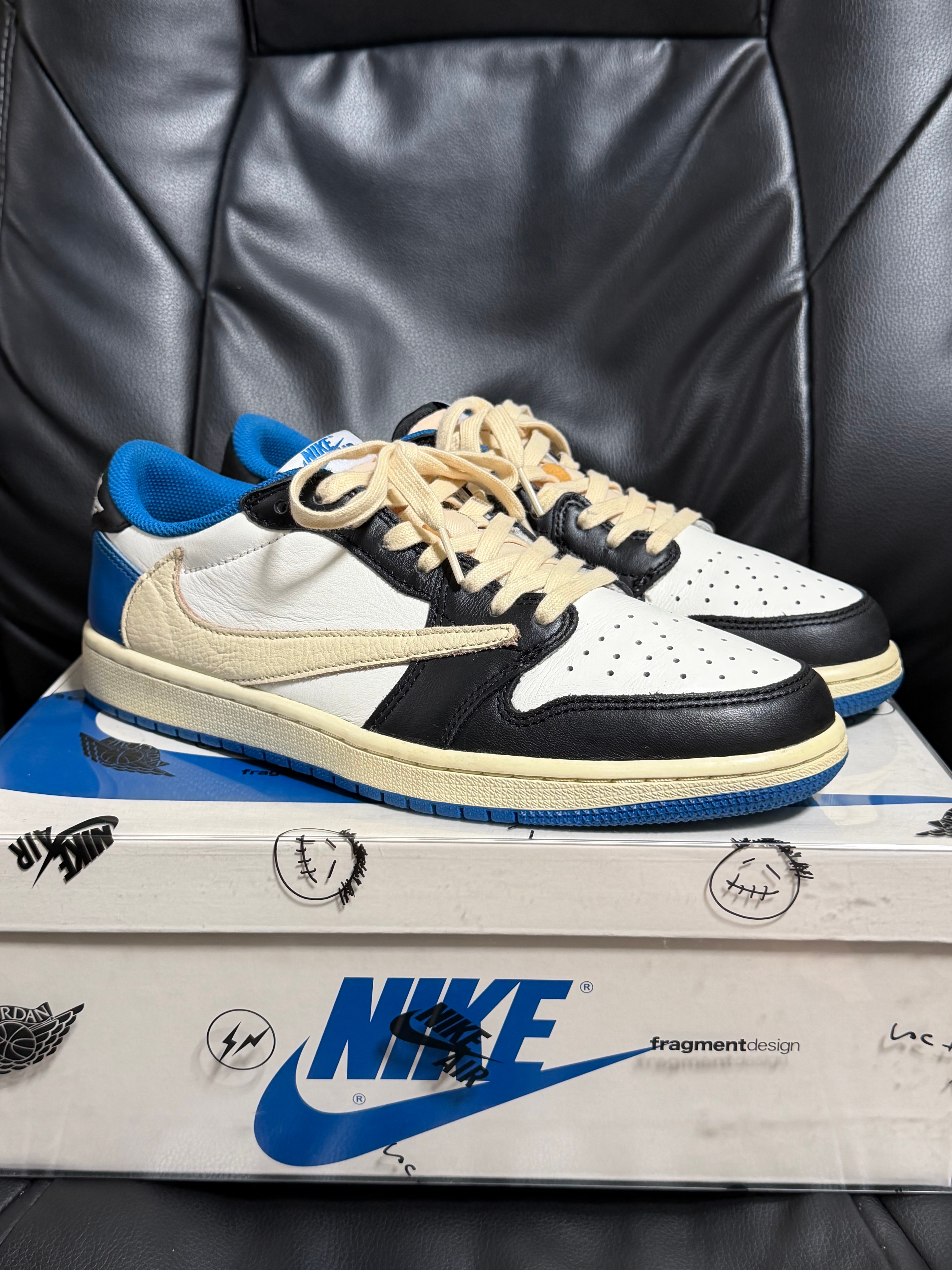 Travis Scott × fragment design × Nike Air Jordan 1 Low OG SP "Military Blue"