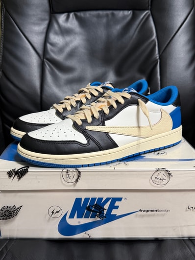 Travis Scott × fragment design × Nike Air Jordan 1 Low OG SP "Military Blue"