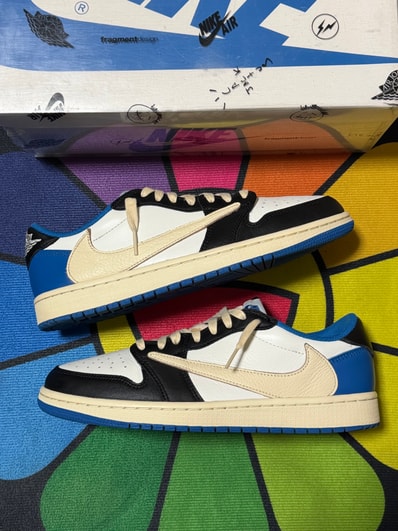 Travis Scott × fragment design × Nike Air Jordan 1 Low OG SP "Military Blue"