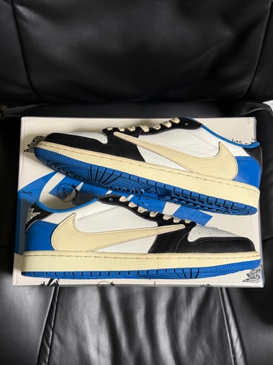 Travis Scott × fragment design × Nike Air Jordan 1 Low OG SP "Military Blue"