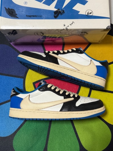 Travis Scott × fragment design × Nike Air Jordan 1 Low OG SP "Military Blue"