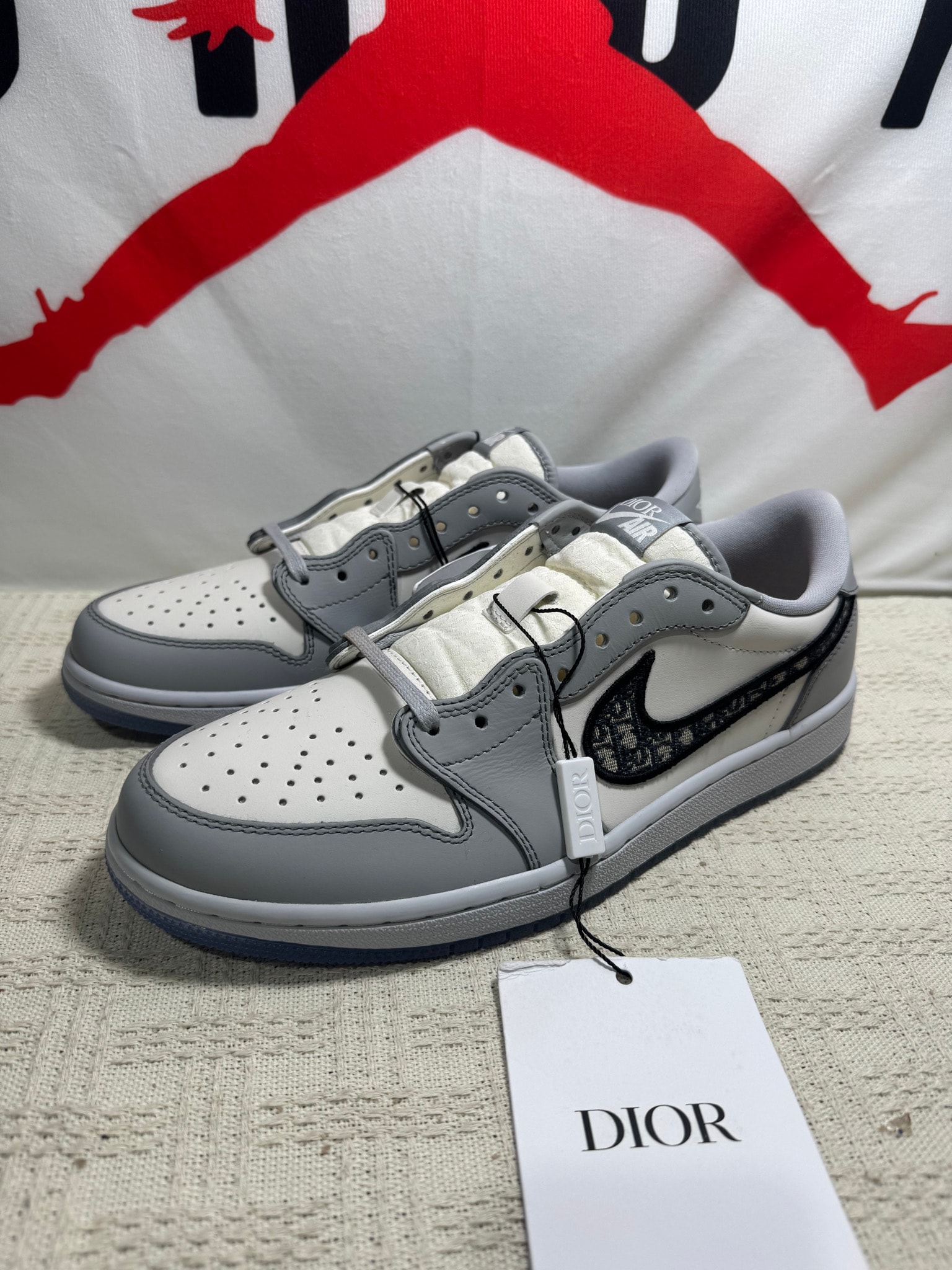 Dior × Nike Air Jordan 1 Low OG "Wolf Grey"