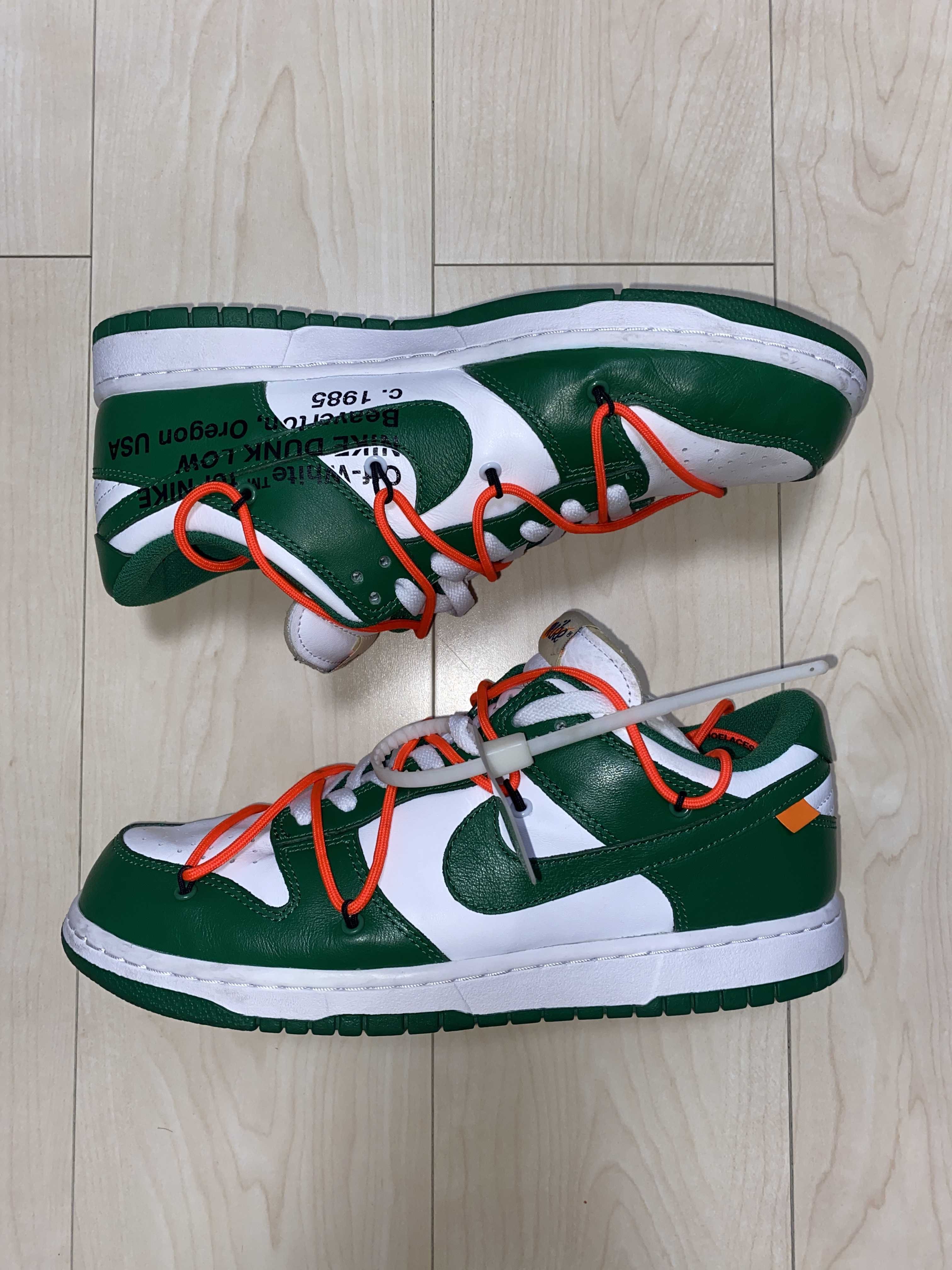 Off-White × Nike Dunk Low "White/Pine Green"