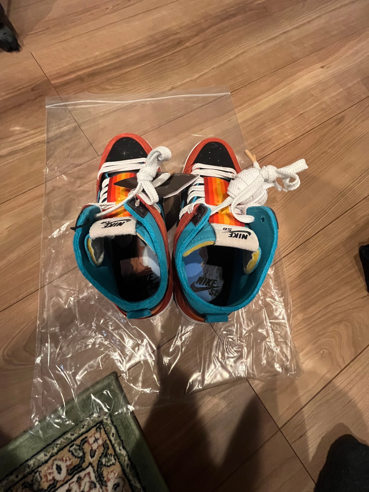 Di’orr Greenwood × Nike SB Dunk High Decon QS "Turquoise Blue and Firewood Orange"