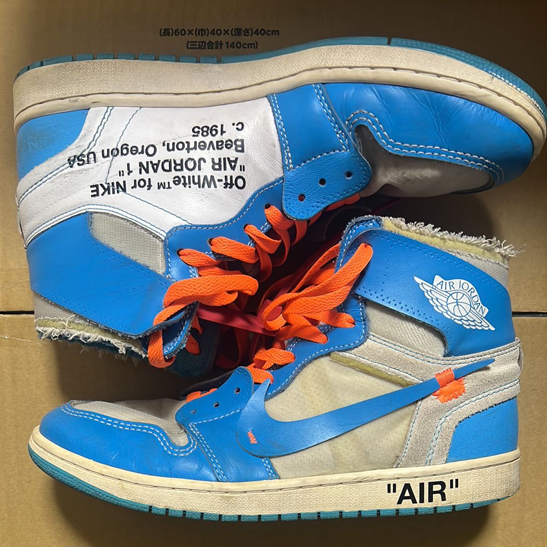 Off-White × Nike Air Jordan 1 High UNC "White/Dark Powder Blue"