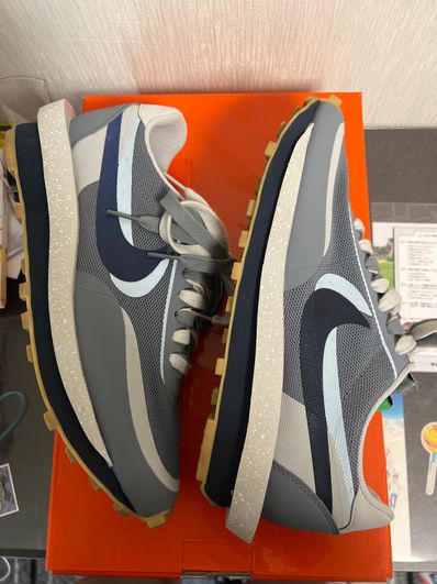 CLOT × Sacai × Nike LD Waffle "Grey Obsidian/Cool Grey"