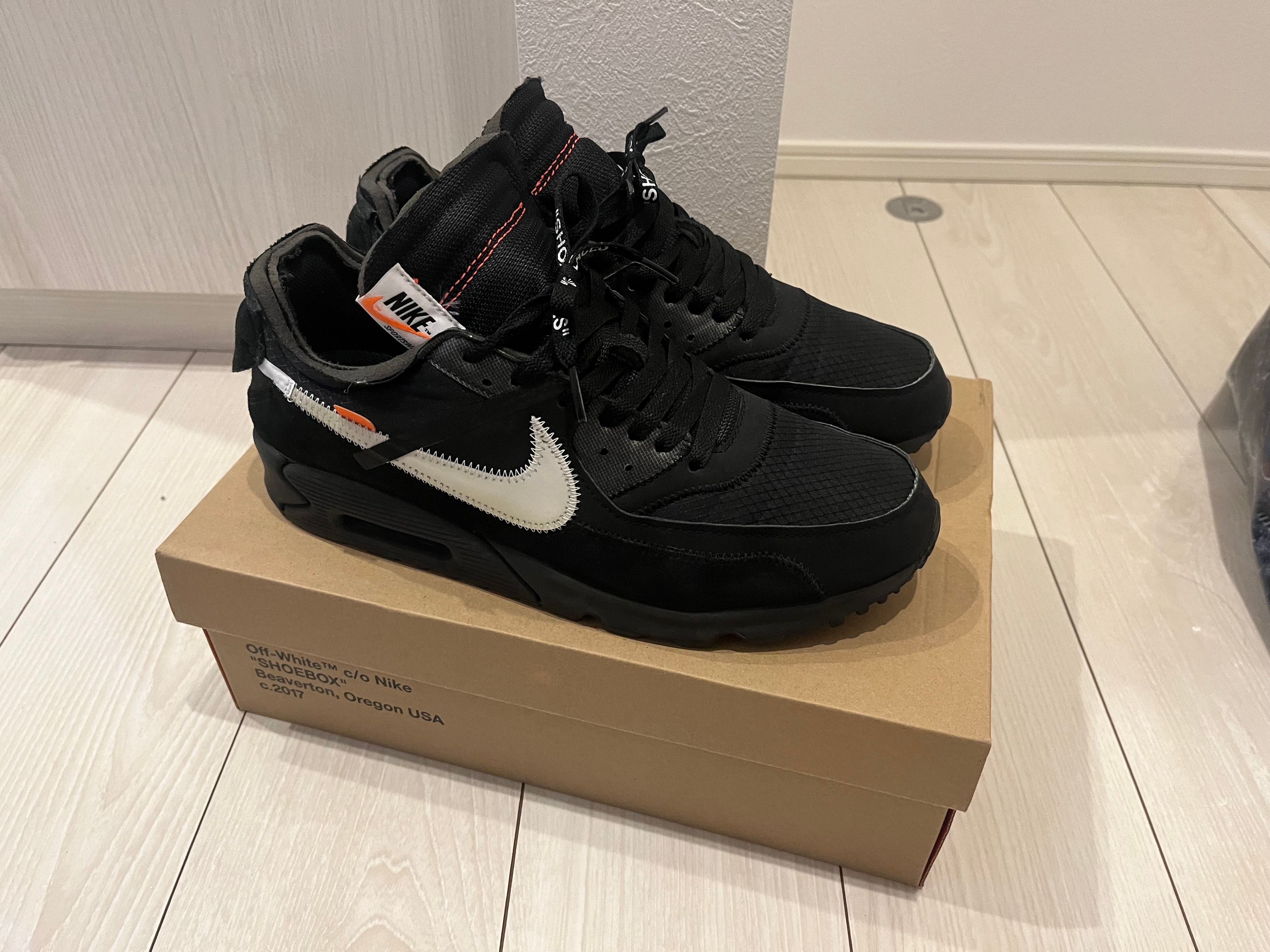 Off-White × Nike Air Max 90 "Black/Black-Cone-White"