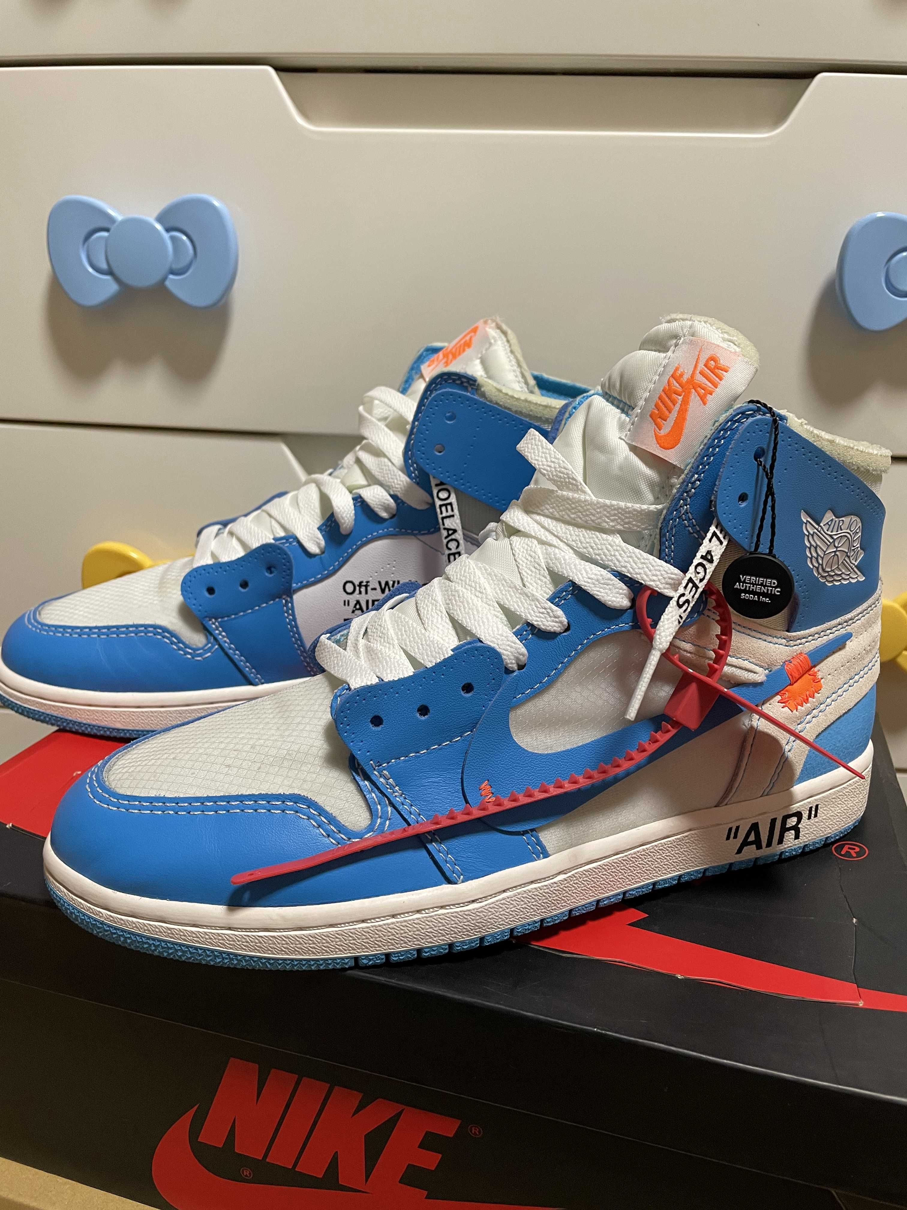 Off-White × Nike Air Jordan 1 High UNC "White/Dark Powder Blue"