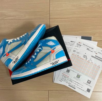 Off-White × Nike Air Jordan 1 High UNC "White/Dark Powder Blue"