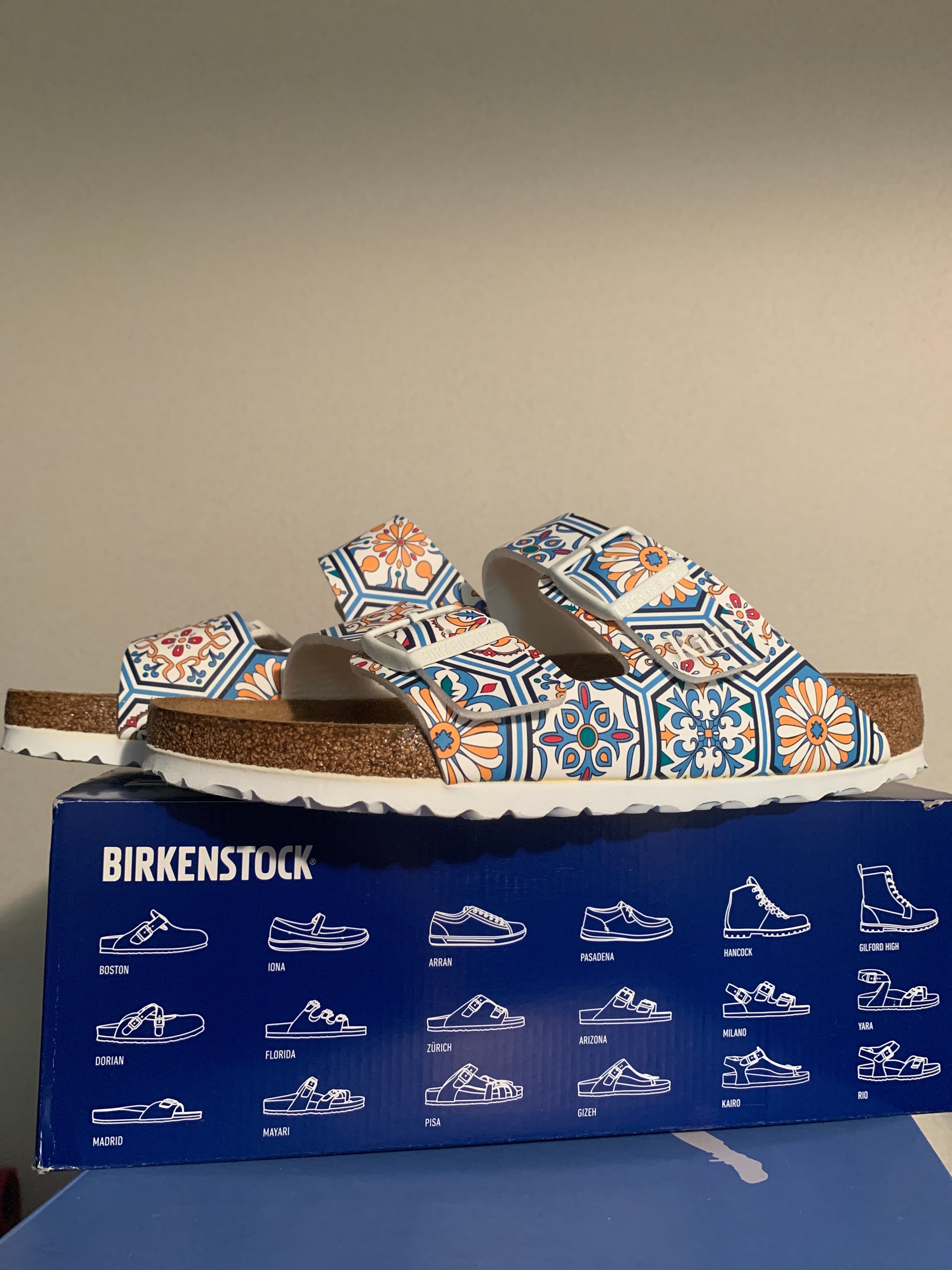 KITH × BIRKENSTOCK Arizona Birko Flor Soft Footbed "Blue Medallion"