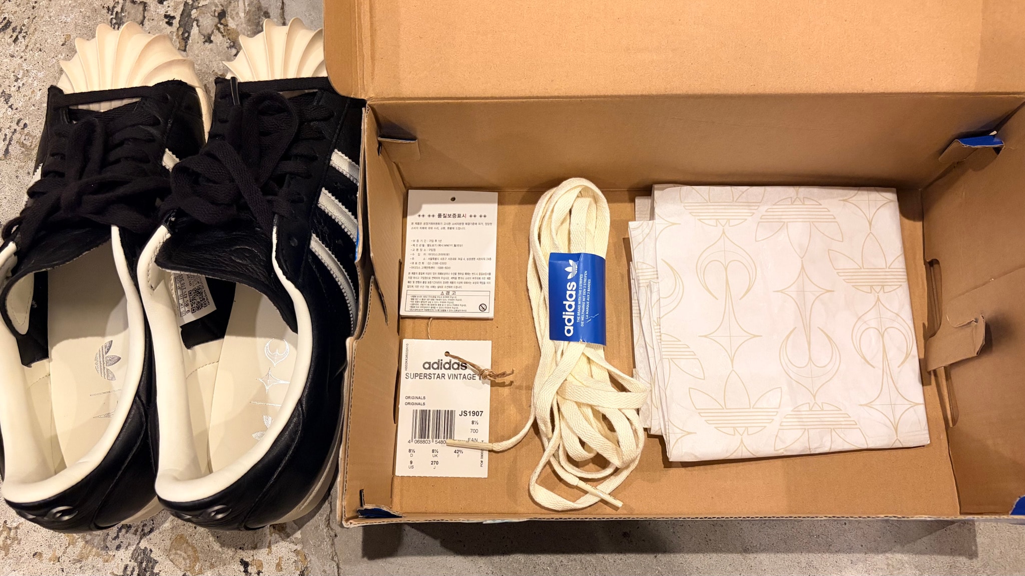 THUG CLUB × adidas Superstar Vintage "Core Black/Cream White"