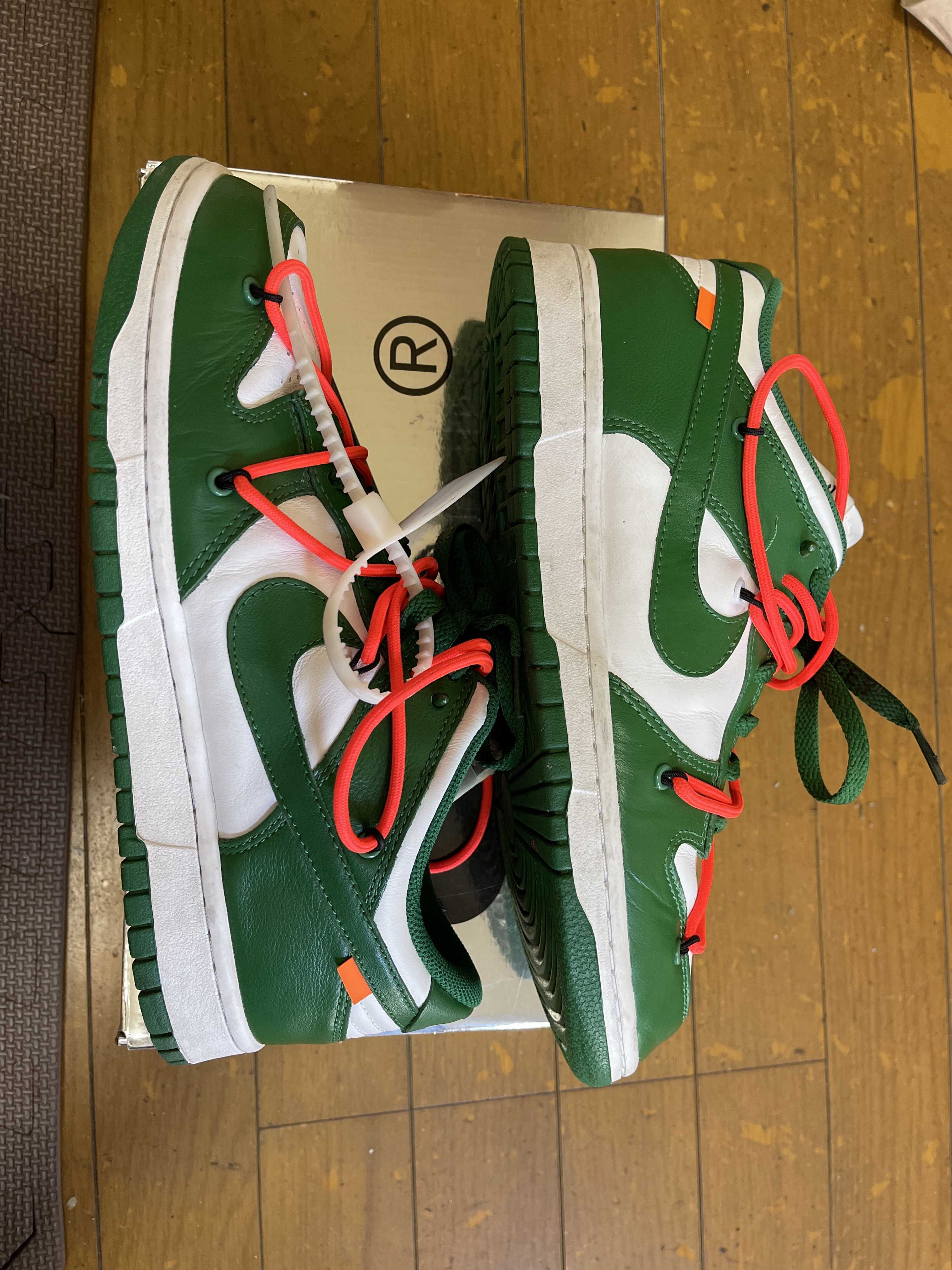 Off-White × Nike Dunk Low "White/Pine Green"