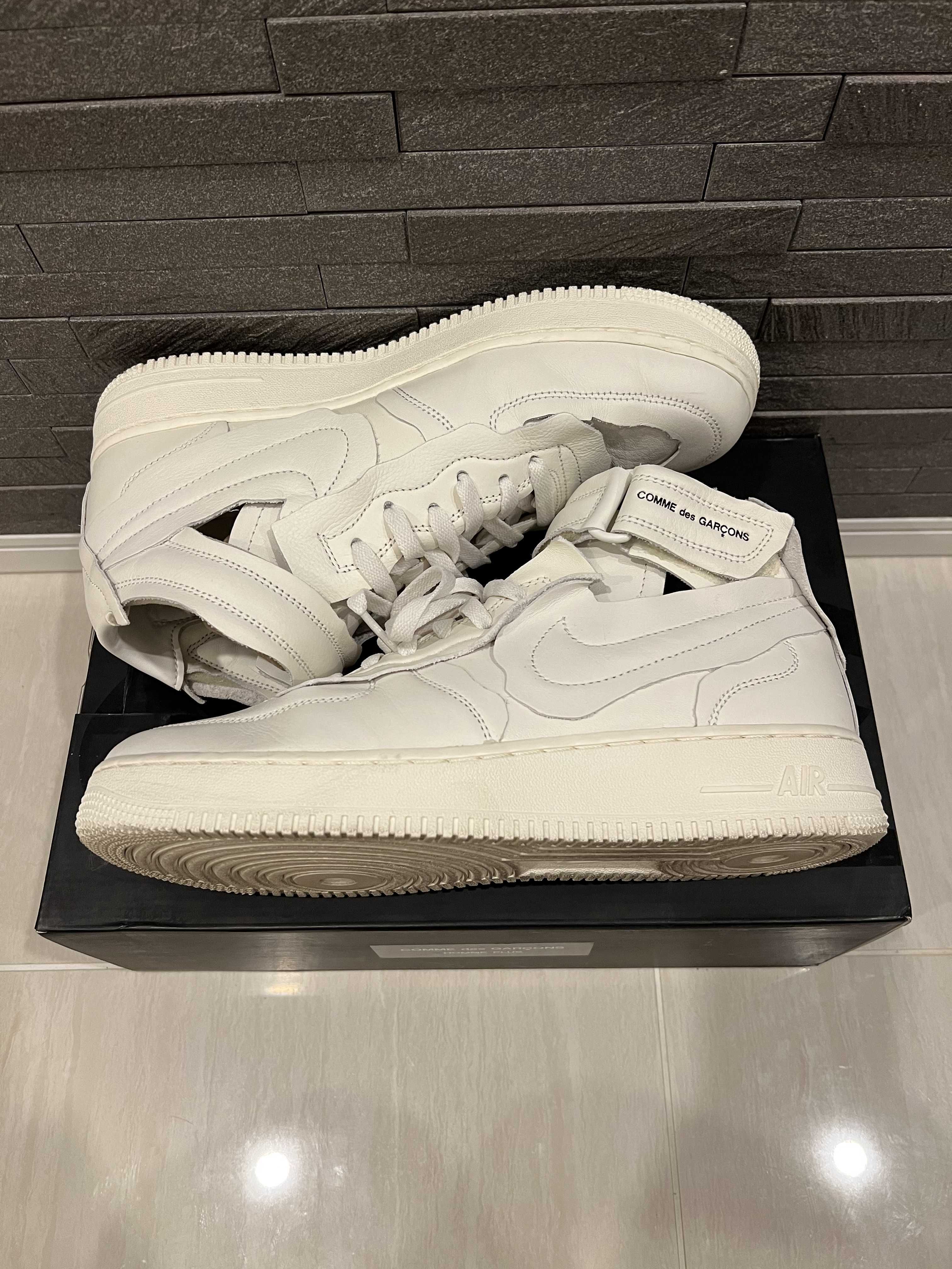 COMME des GARCONS × Nike Air Force 1 Mid "White" 