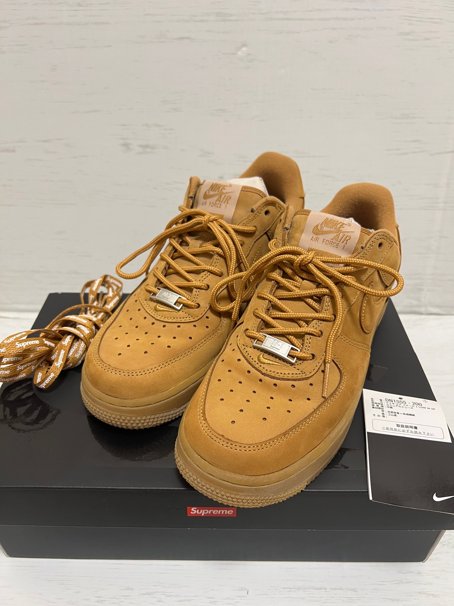 Supreme × Nike Air Force 1 Low "Flax/Wheat"