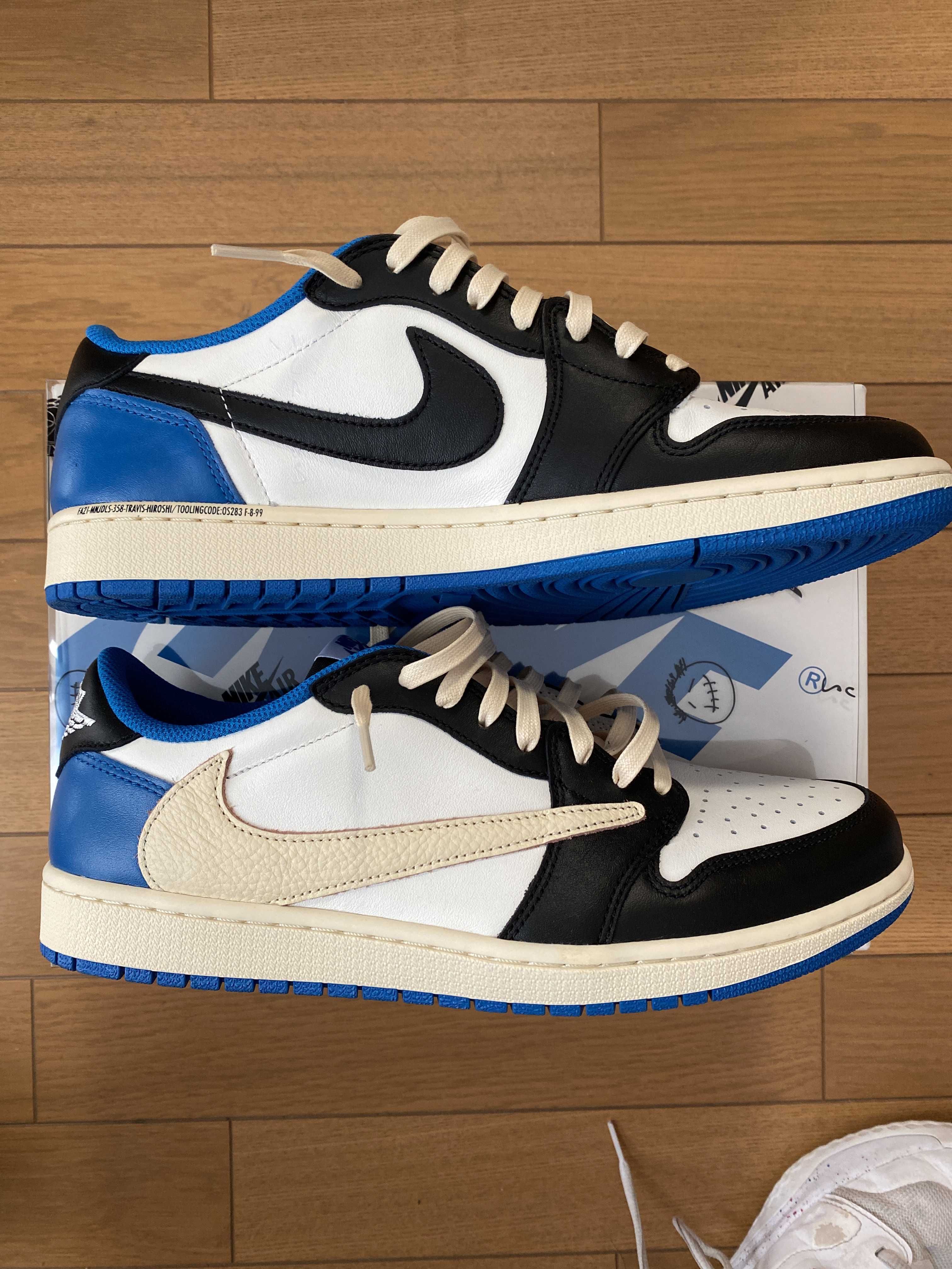 Travis Scott × fragment design × Nike Air Jordan 1 Low OG SP "Military Blue"