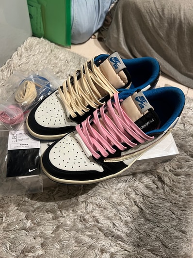 Travis Scott × fragment design × Nike Air Jordan 1 Low OG SP "Military Blue"