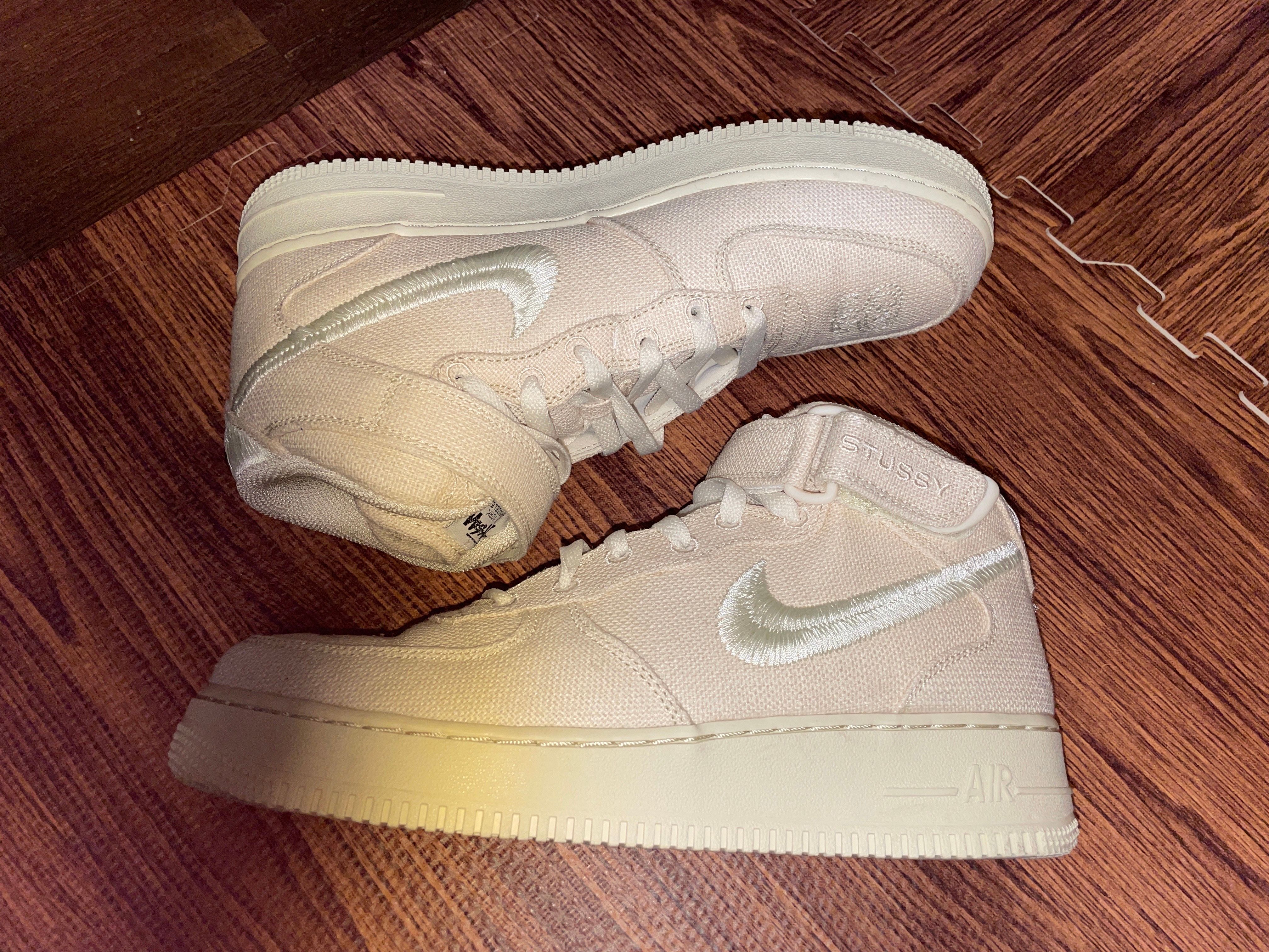 Stussy × Nike Air Force 1 Mid "Fossil Stone"