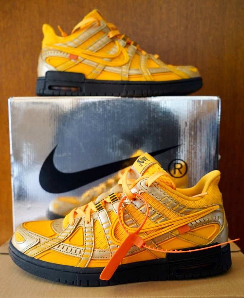 Off-White × Nike Air Rubber Dunk "University Gold"