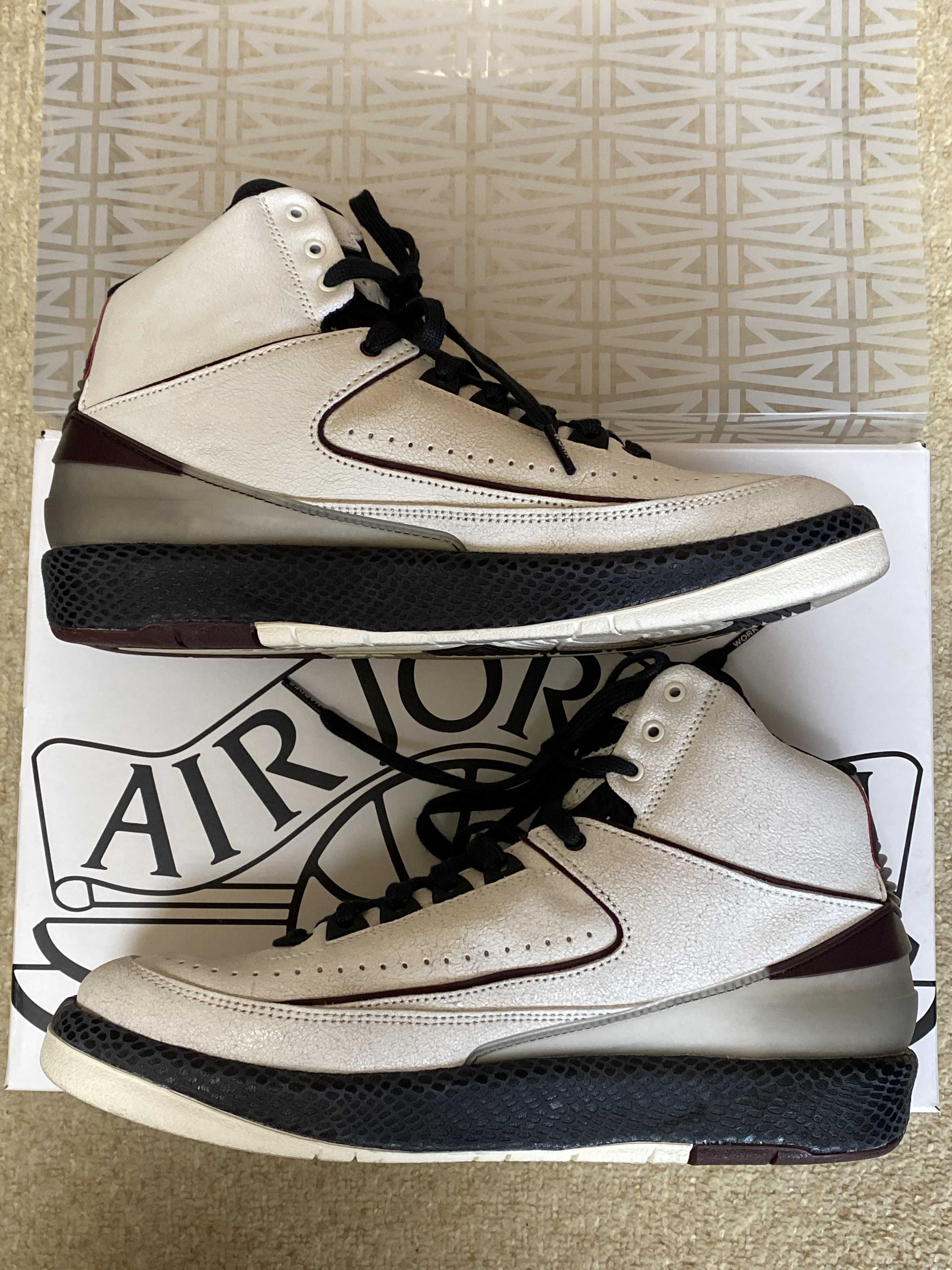 A Ma Maniere × Nike Air Jordan 2 "Airness/Sail and Burgundy"