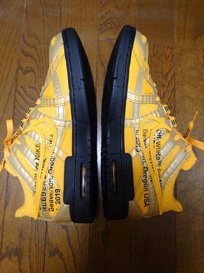 Off-White × Nike Air Rubber Dunk "University Gold"