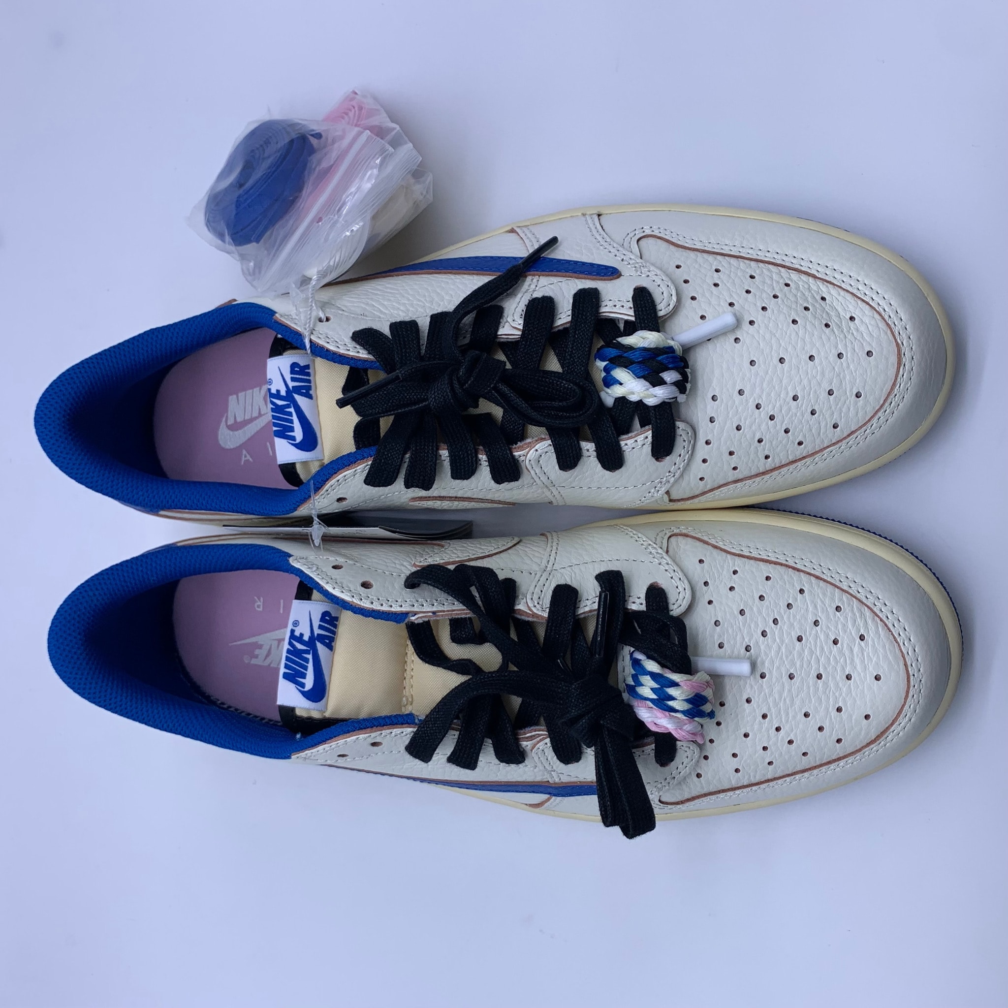 Travis Scott × fragment design × Nike Air Jordan 1 Low OG "Sail/Military Blue"