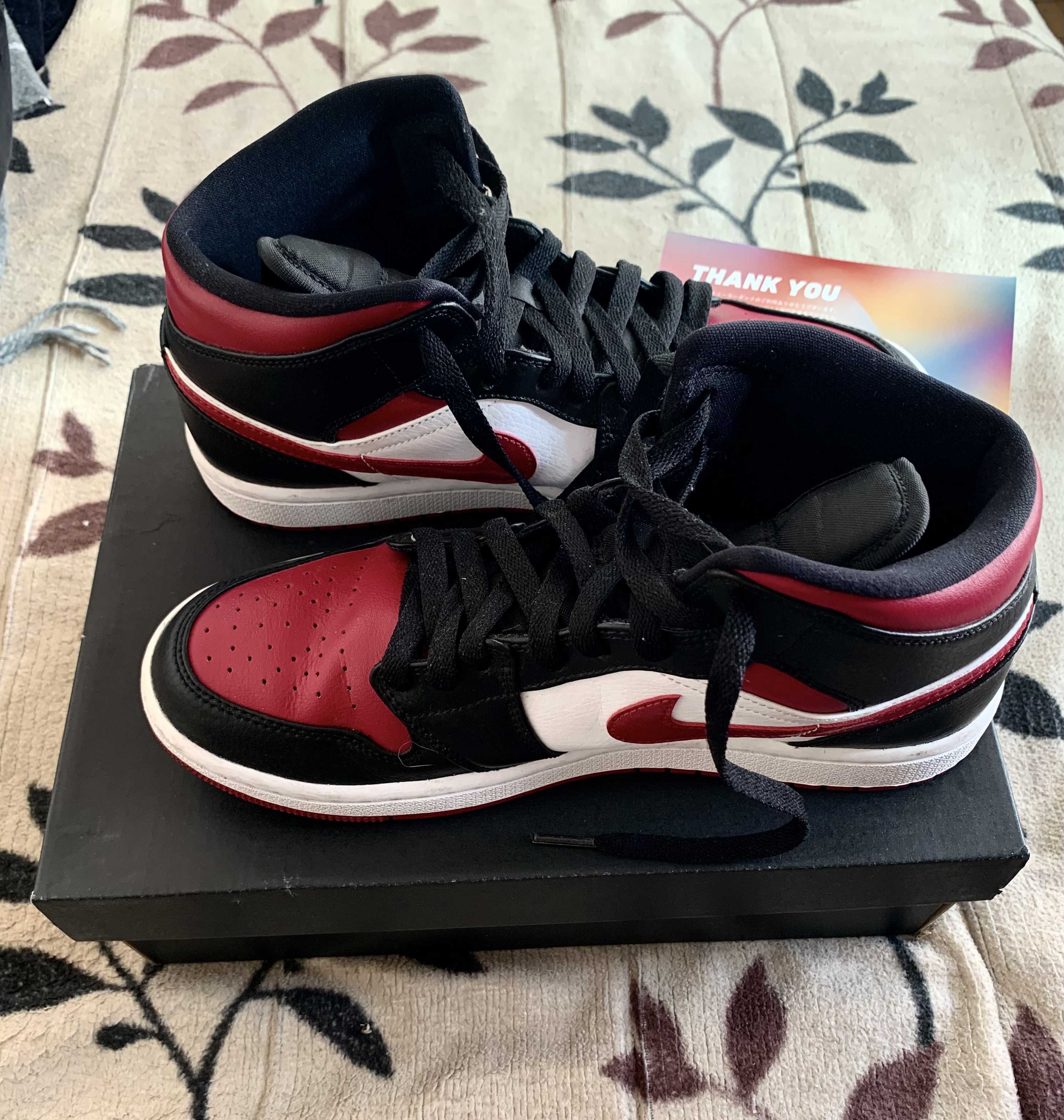 NIKE AIR JORDAN 1 MID "BLACK/RED/WHITE"