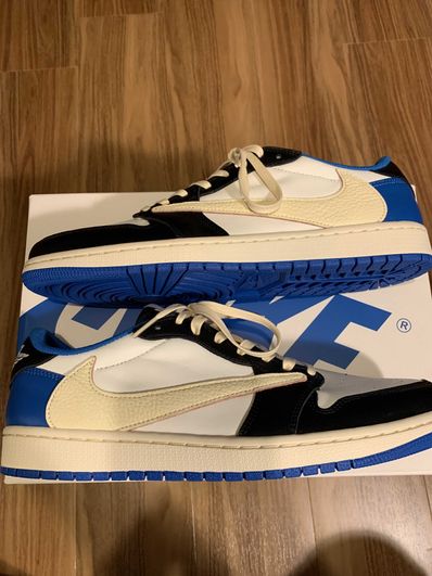 Travis Scott × fragment design × Nike Air Jordan 1 Low OG SP "Military Blue"