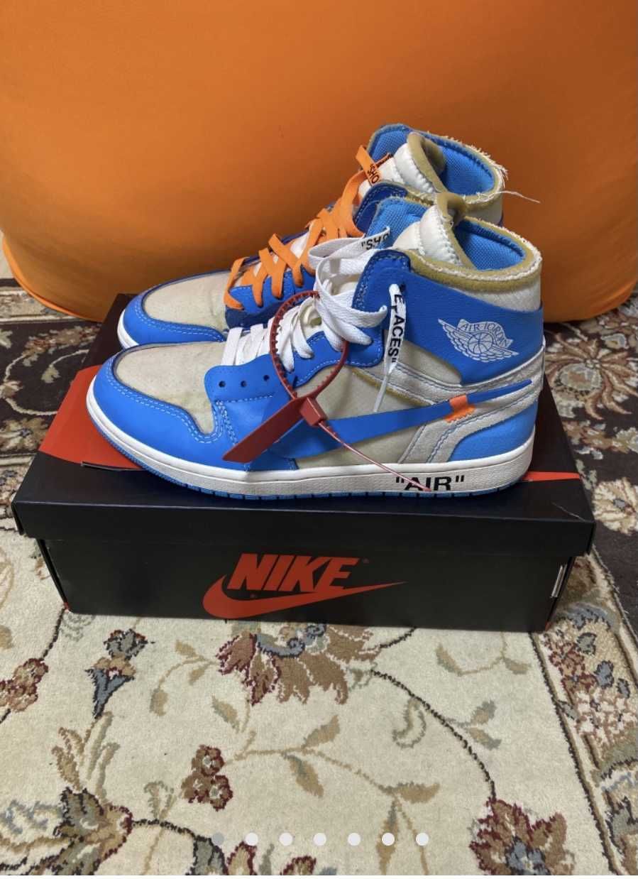 Off-White × Nike Air Jordan 1 High UNC "White/Dark Powder Blue"