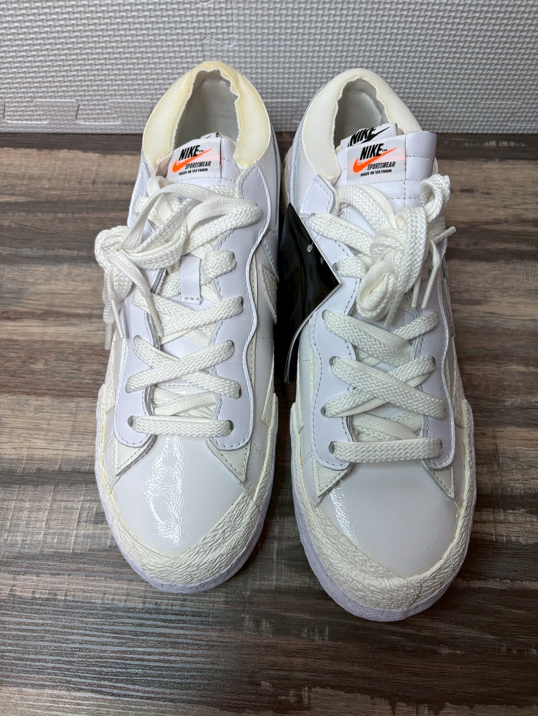 sacai × Nike Blazer Low "White Patent Leather"