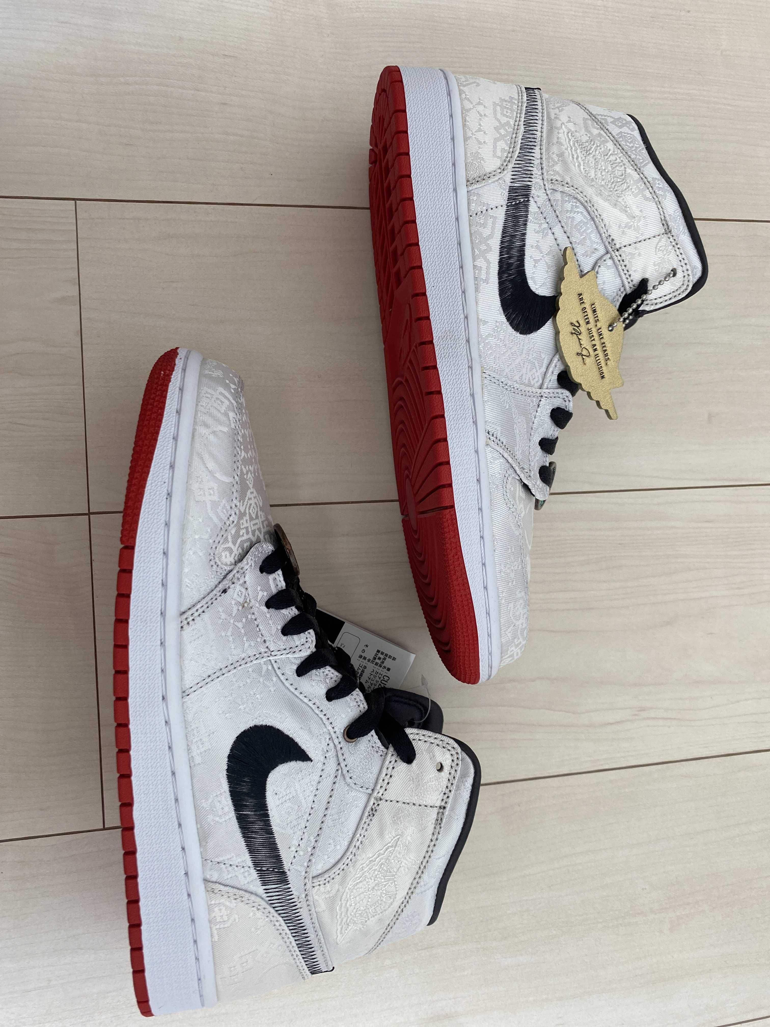 CLOT × Nike Air Jordan 1 Mid SE Fearless "White/Black/Red"