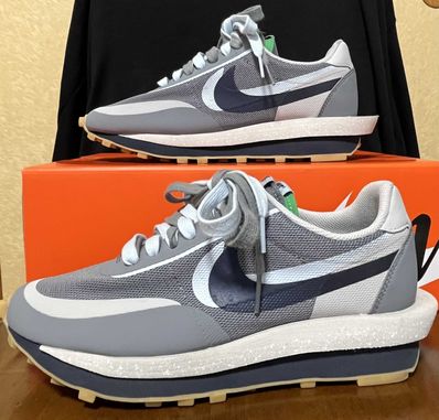 CLOT × Sacai × Nike LD Waffle "Grey Obsidian/Cool Grey"