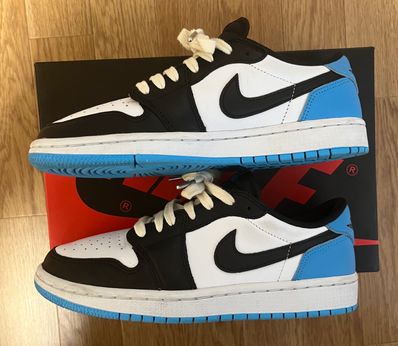 Nike Women's Air Jordan 1 Low OG "Black and Dark Powder Blue/UNC"